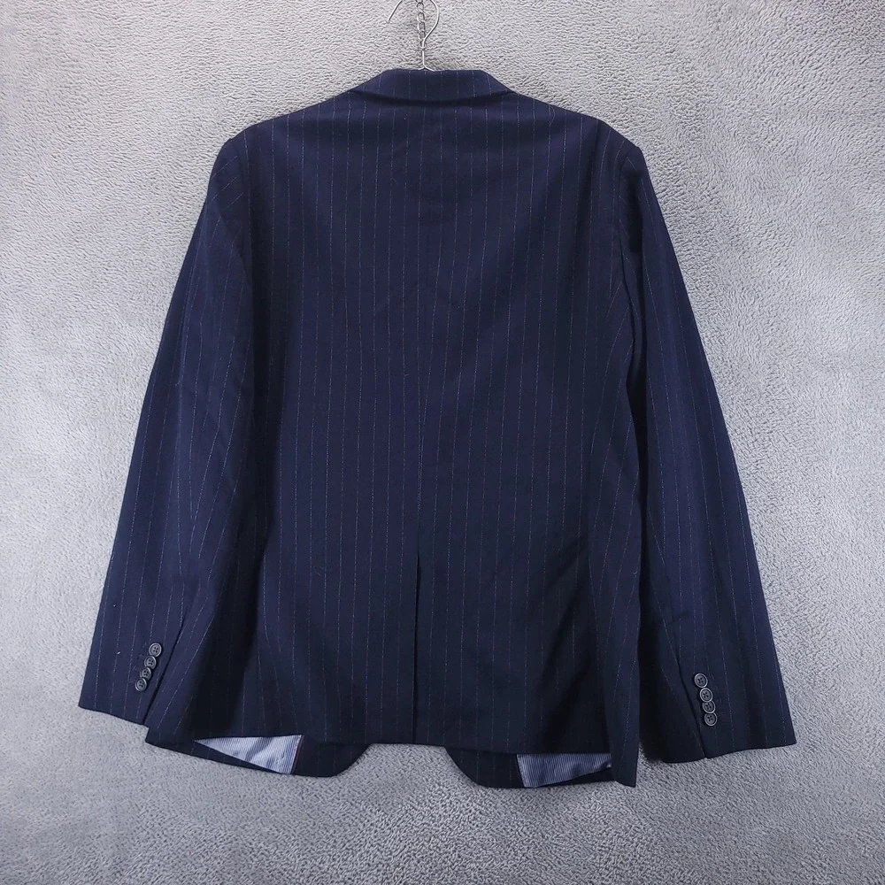 Banana Republic Suit Jacket Mens‎ 42R Blue Pinstripe Tailored Slim Fit Stretch